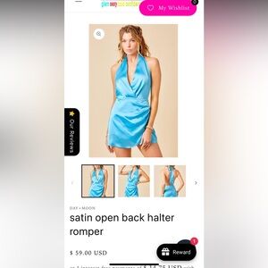Blue halter romper